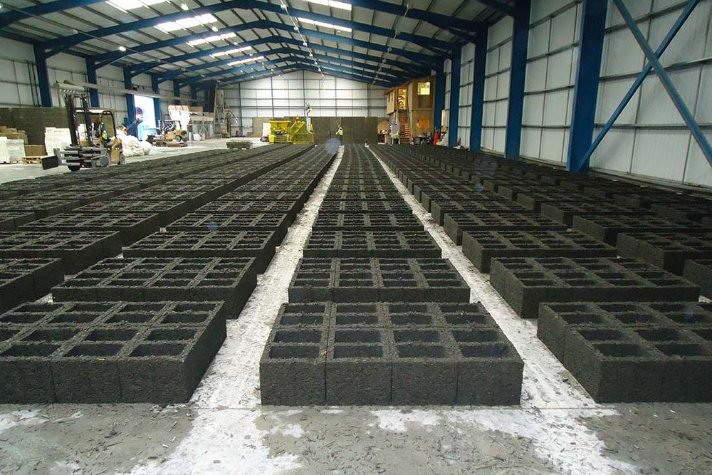 New insulated concrete form units set to dry in Durisol UK factory