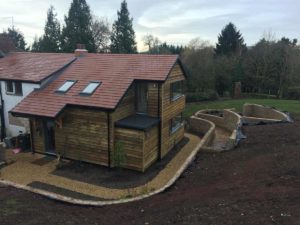 Photo of environmentall friendly extension to 19th century cottage built using Durisol UK ICF forms