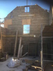 Photo of the construction of a luxury house built using insulated concrete form block