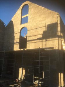 Photo of the construction of a luxury house built using insulated concrete form block